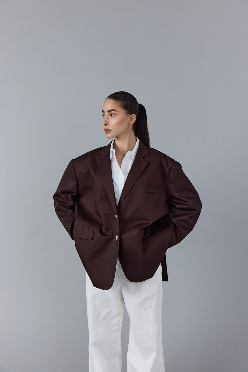 ELIOTT BLAZER - DARK BROWN