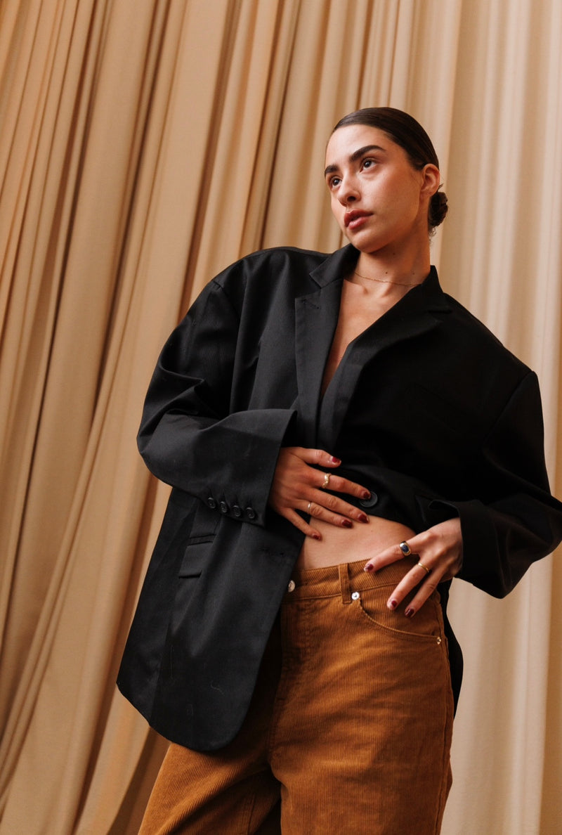 ELIOTT OVERSIZED BLAZER - BLACK