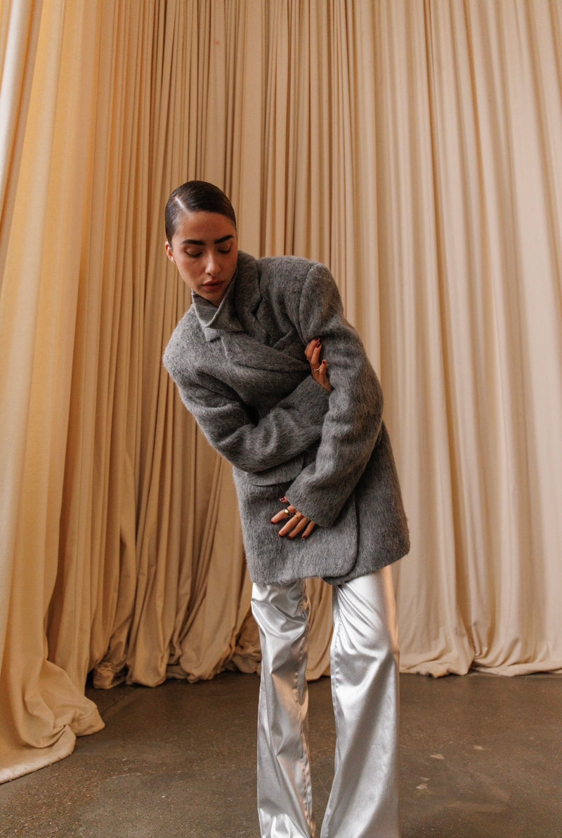 GUY OVERSIZED WOOL BLAZER - GREY