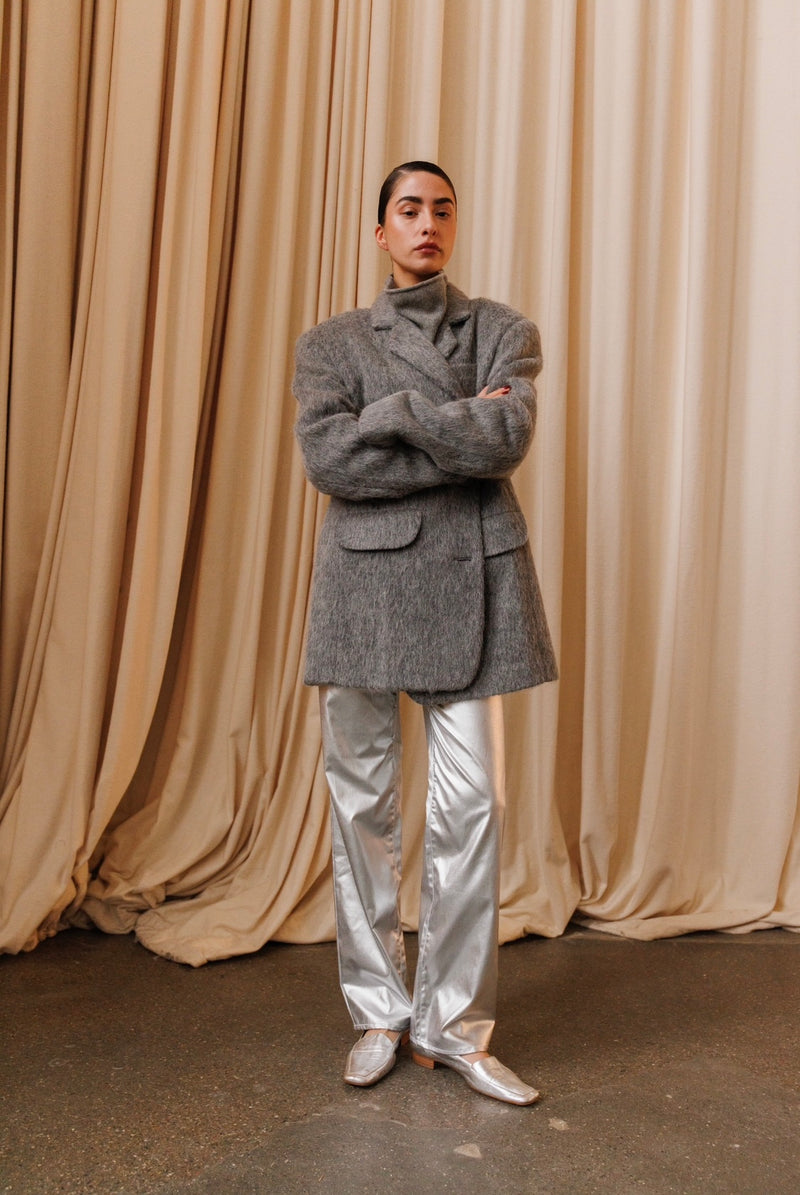 GUY OVERSIZED WOOL BLAZER - GREY
