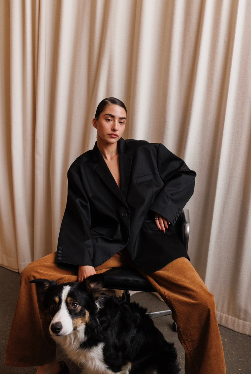 ELIOTT OVERSIZED BLAZER - BLACK
