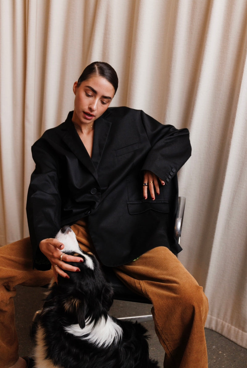 ELIOTT OVERSIZED BLAZER - BLACK