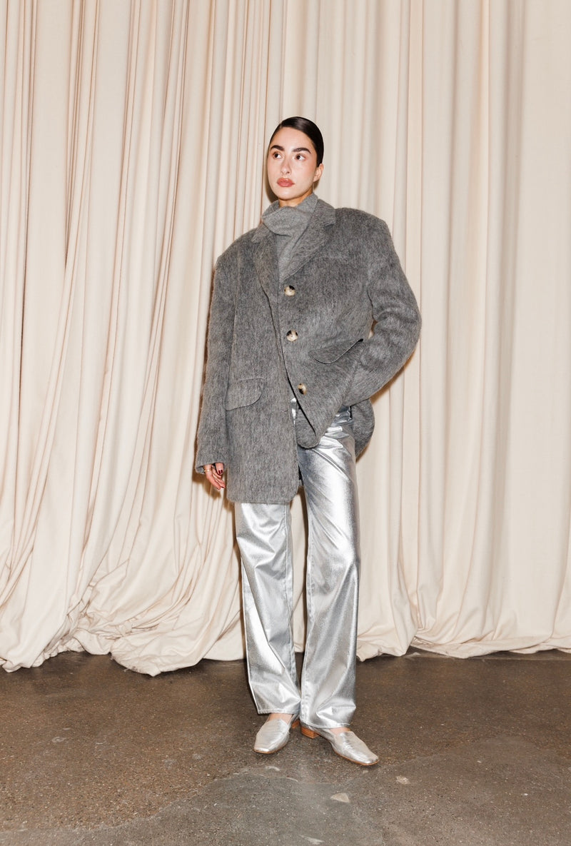 GUY OVERSIZED WOOL BLAZER - GREY
