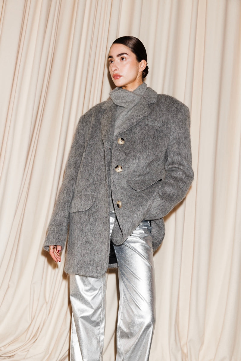 GUY OVERSIZED WOOL BLAZER - GREY